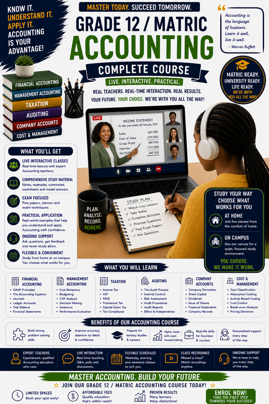 GRADE 12/MATRIC ACCOUNTING COURSE