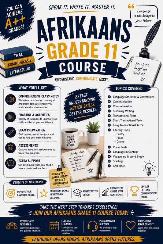 AFRIKAANS GRADE 11 COURSE
