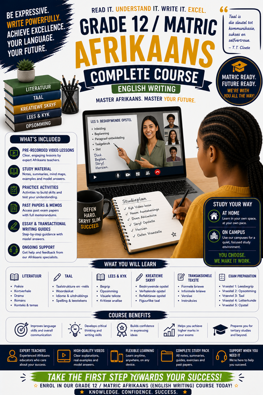 MATRIC/GRADE 12 AFRIKAANS COURSE