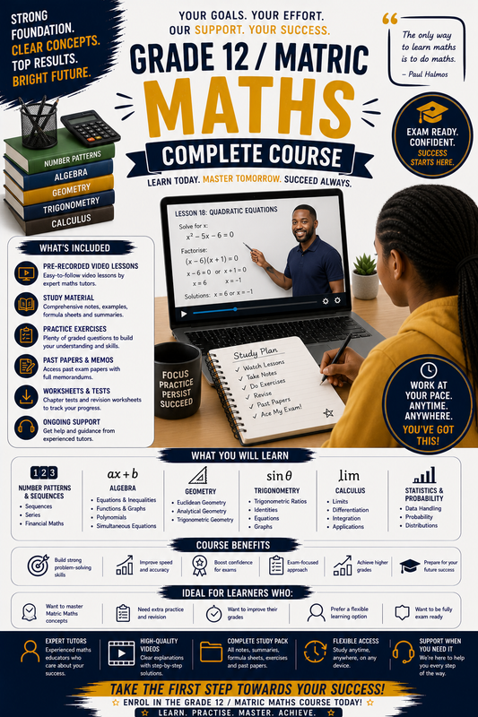 GRADE 12/MATRIC MATH COURSE