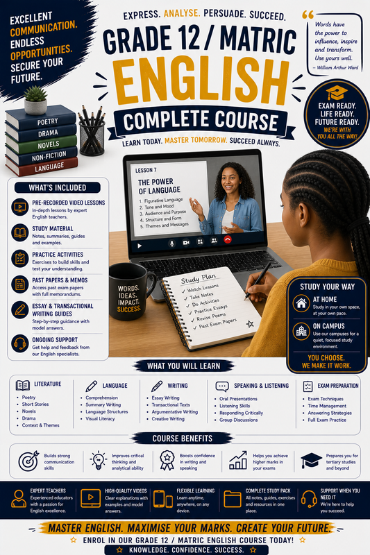 GRADE 12/MATRIC ENGLISH COURSE